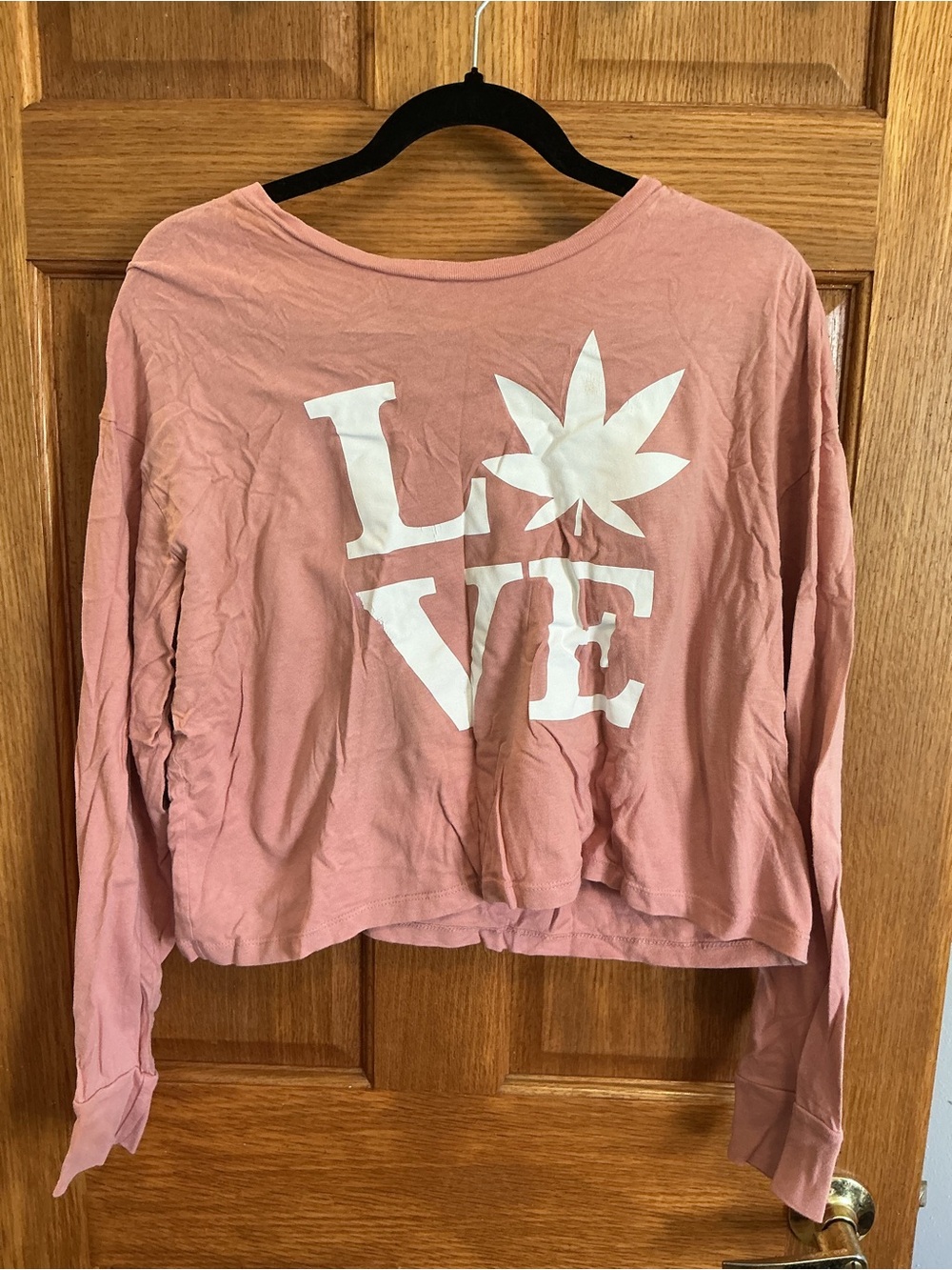 Women's Long Sleeve Pink LOVE Graphic Tee